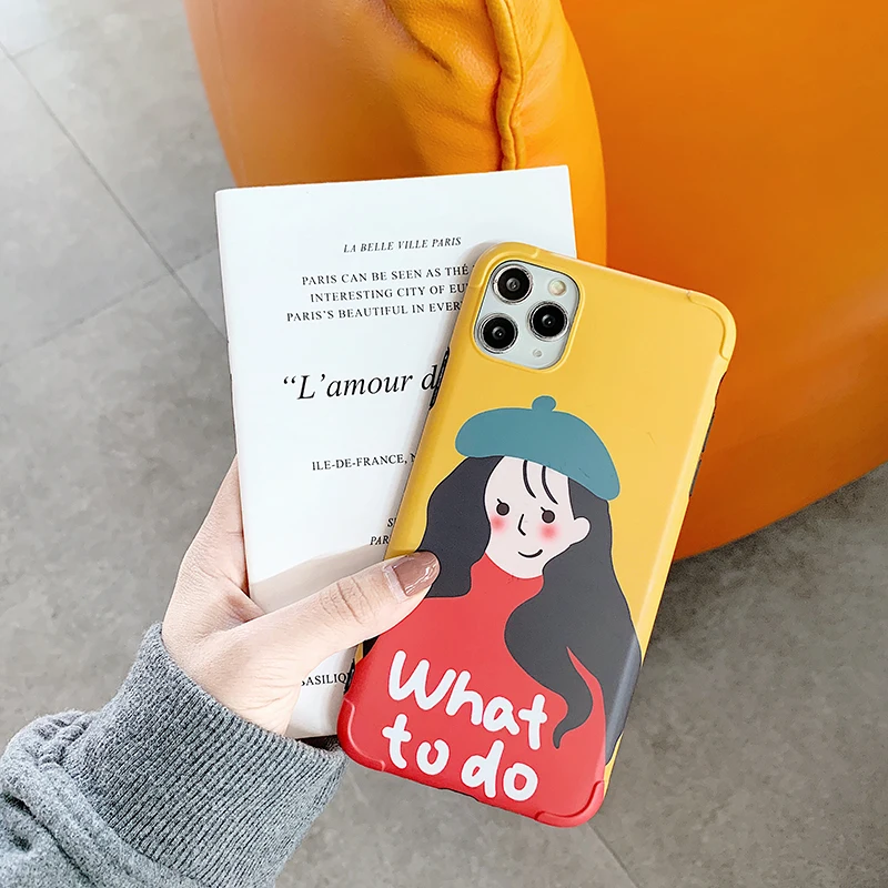 Милые девушки серии телефонные чехлы для iphone 11Pro Max Xs MAX XR X 7 8 plus 11 Pro противоударный IMD мягкий чехол на заднюю панель