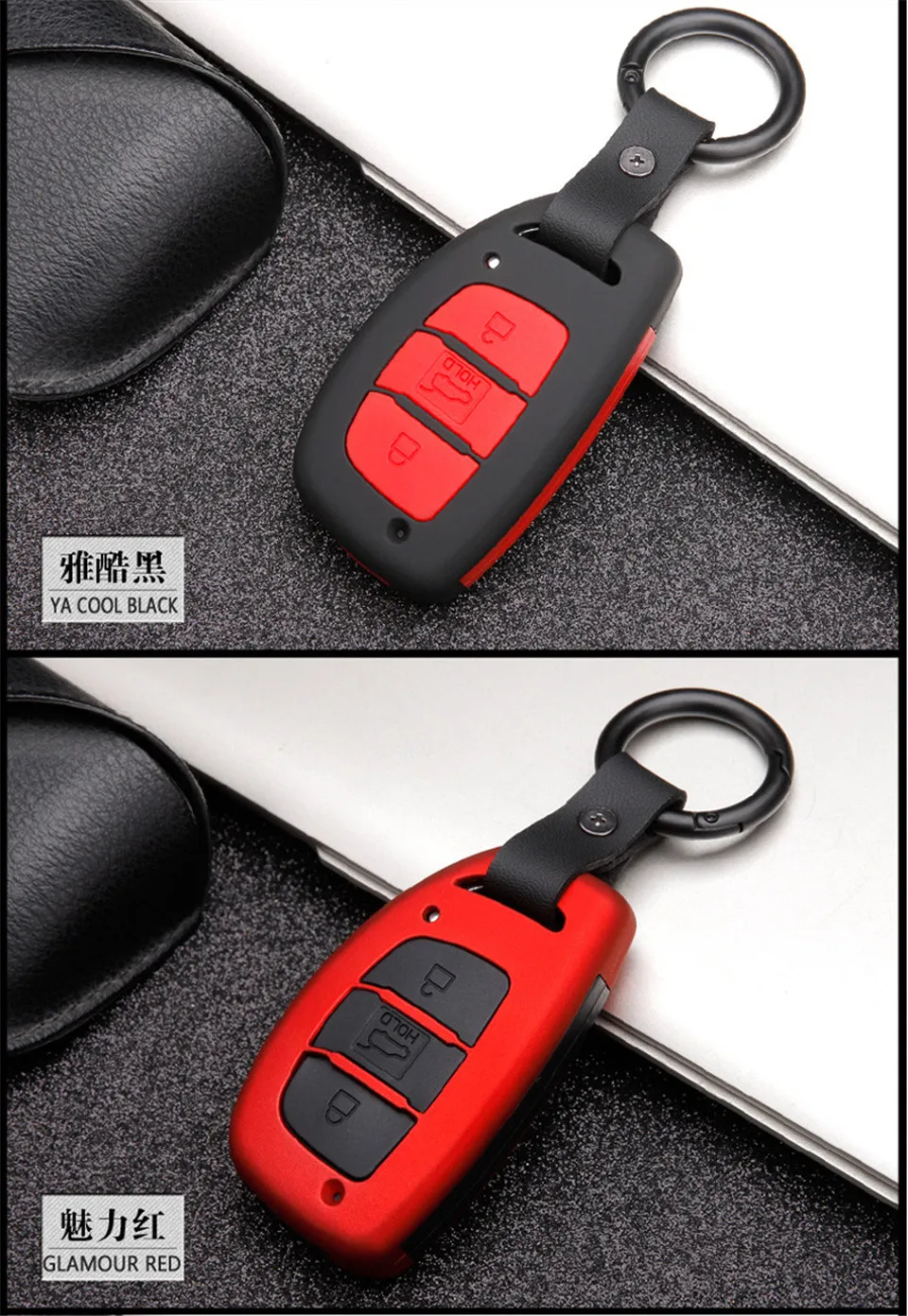 Auto Chiave a distanza Della Copertura di Caso Per Hyundai IX25 IX35 I20 I30 I40 hb20 Santa Fe Creta Solaris 2017 3 Bottoni chiave Borsette in fibra di carbonio - H1dae871b52c34f488782c9f4417252efZ