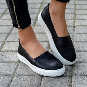 

2019Flat Shoes Women Casual Loafers Slip on Mocassin Femme Platform Shoes Ladies Wedage Shoes For Women Creepers Zapatos Mujer