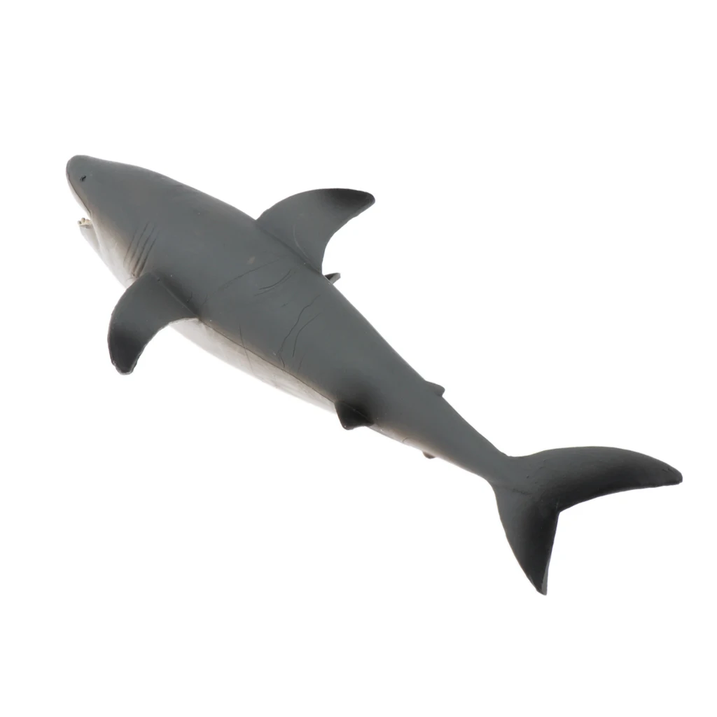 18cm Great White Shark Realistic Sea Animal Figure Solid Plastic Toy Model