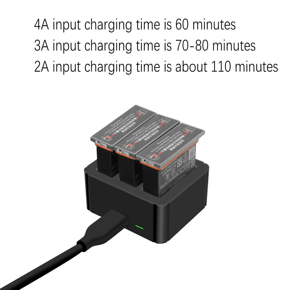 Зарядное устройство YX 3 в 1 с портом USB Type C зарядное для аккумулятора адаптер DJI OSMO