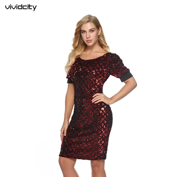 

Women Puff Sleeve Checkered Pack Hip Sequin Sexy Dress Sexy Dresses Party Night Club Dress Korean Trend 2020 Elegant Fashion