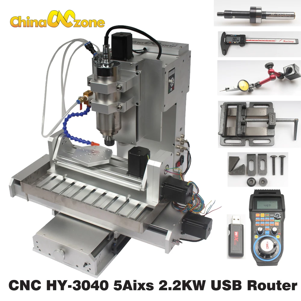 Máquina fresadora CNC de sobremesa de 5 ejes ChinaCNCzone HY-6040