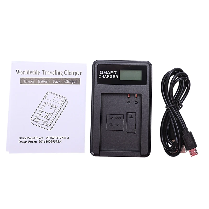 Abkt-камера зарядное устройство ЖК-дисплей один слот с Usb кабелем для Canon Nb-12l батареи
