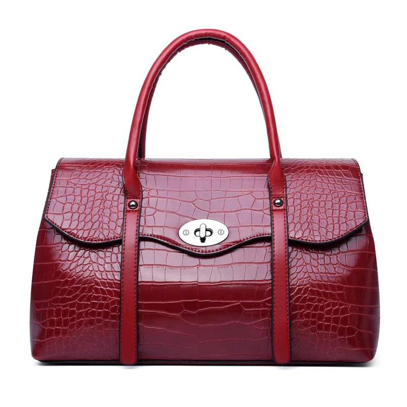 

Crocodile Embossed Leather WOMEN'S Bag Elegant Handbag 2020 New Style Fashion Korean-style Versatile Autumn And Winter Fashion L