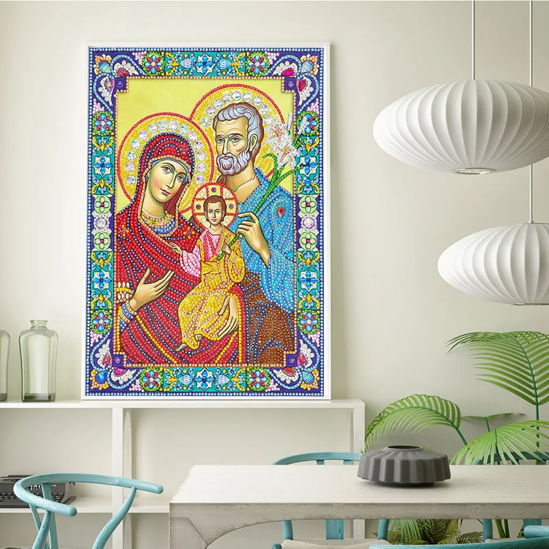 DIY 5D Diamond Mosaic Icon Speical Religion Diamond Embroidery Painting Big Bead Pearl Crystal Glass Sale (3)