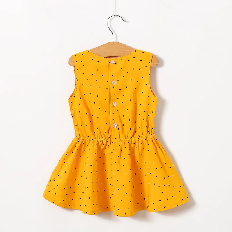Муслиновое дерево, различные цвета, платья для маленьких девочек с красивым рисунком, летняя одежда для малышей, детская одежда - Цвет: black dot
