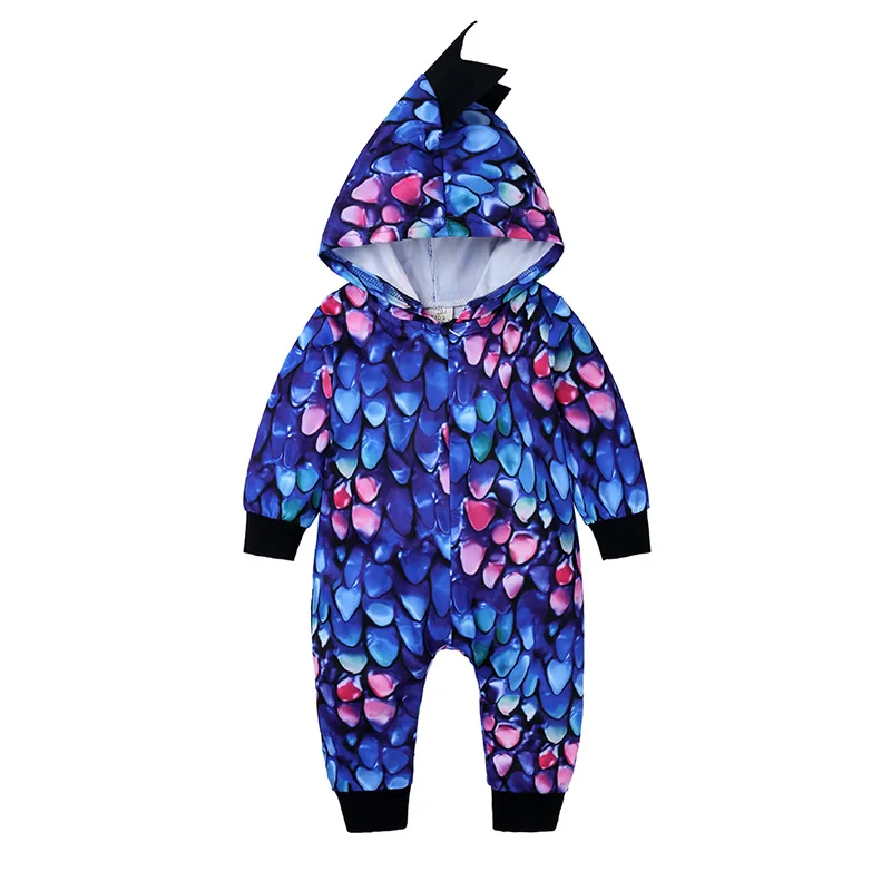Spring Autumn Newborn Baby Rompers Infant Long Sleeve Hooded Dinosaur Outfits Baby Girls Boys Jumpsuit Kids Baby Clothes 3M-24M