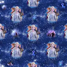 Синий Замороженный Эльза Анна Принцесса молоко шелковая ткань королева шитье на кровать/диван/Самолет постельные принадлежности броски Детские футболки платье одежда