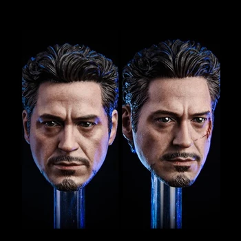

1/6 Scale MK5 2.0 Avengers Iron Man Tony Head Sculpt Head Carving Model Fit 12" Male Body Figure