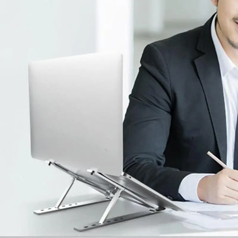 Suporte do Portátil de Alumínio Titular com Presente Envoltório para Macbook Alturas Dobrável Portátil Notebook 6 Pro 8 dobrável portátil titular com presente envoltório para