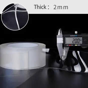 

Transparent, unmarked nano-double-sided tape ten thousand washing magic adsorption times water paste waterproof R2J9