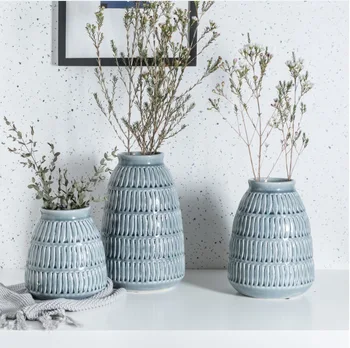 

Crack glaze ceramic vase European porcelain decorative household flower arranging, porch place flower implement art