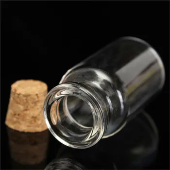 

10pcs 45x24mm 12ml Small Cute Mini Cork Stopper Glass Bottles Vials Jars Containers Small Wishing Bottle Glass Craft