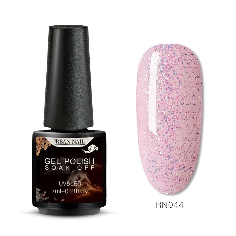 RBAN NAIL 7ml UV Gel Nail Polish Holograph Glitter Sequin Soak Off UV Gel Varnish Color Nail Gel Polish DIY Nail Art Gel Lacquer - Цвет: EES05667