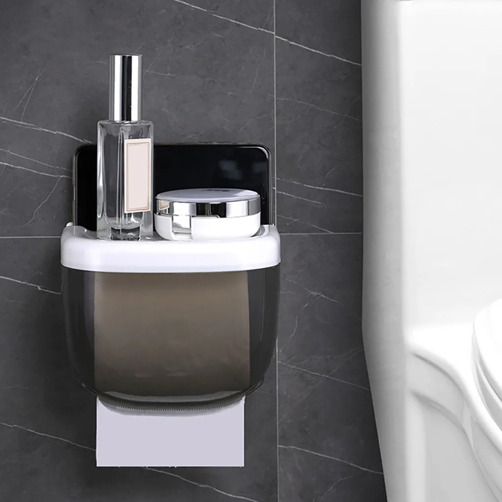Водонепроницаемый держатель для туалетной бумаги для ванной комнаты, полка для хранения мобильного телефона, настенная овальная коробка для полотенец большой емкости