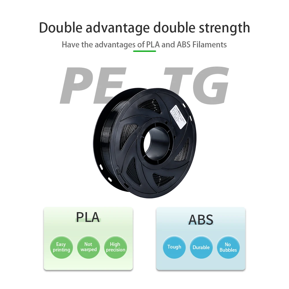 PETG 3D Printer Filament 1.75mm Friendly Material Black White Color PETG 3D Filament Consumables 1KG/2.2LBS petg abs