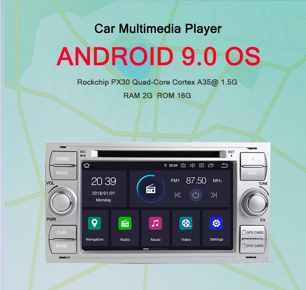 Автотоп " Android 9,0 Автомобильный мультимедийный для Ford/Fusion/FOCUS/C-MAX/S-Max/Galaxy с gps-навигацией 4G Wifi Mirrorlink с DVD
