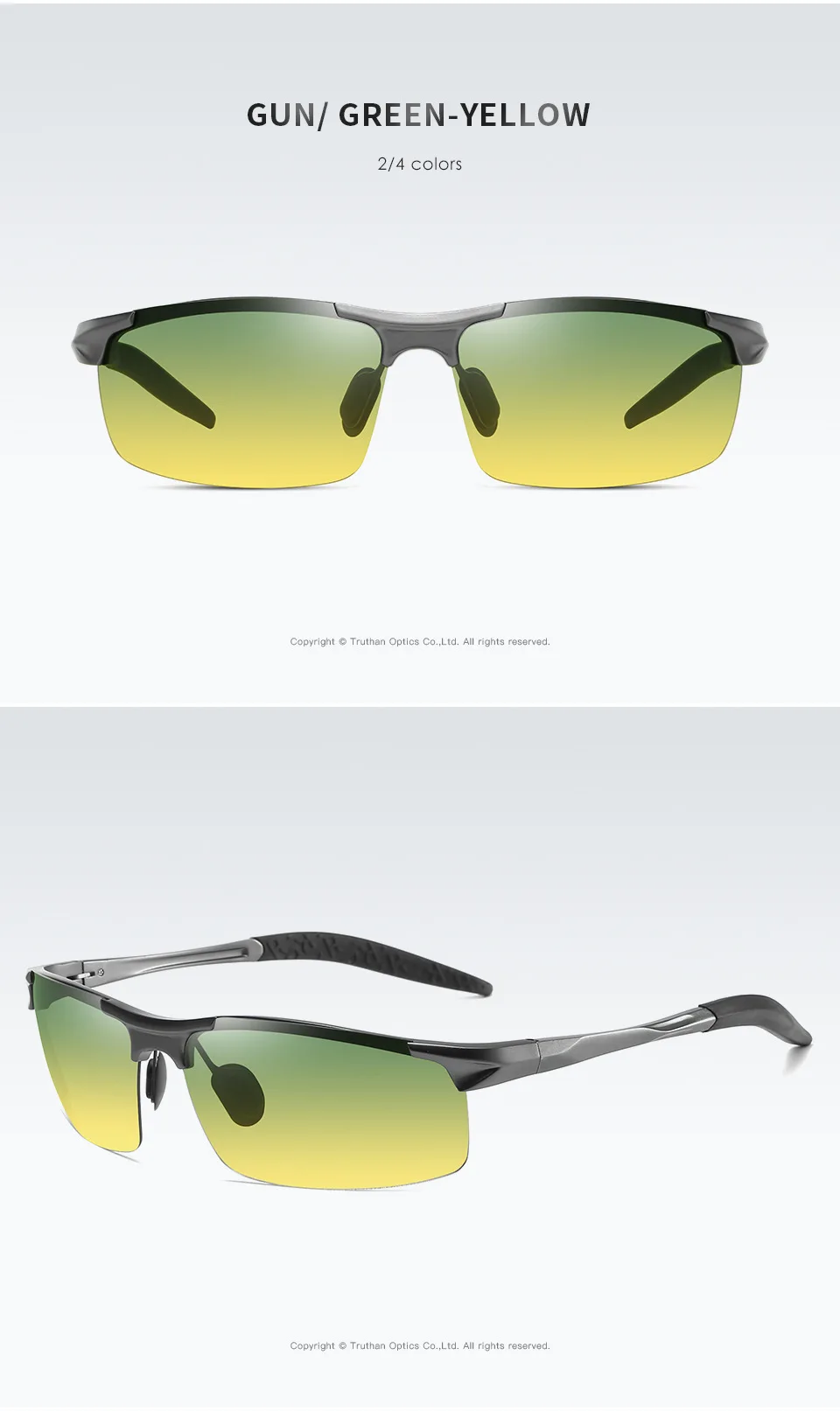 Mens Aluminum Sports Glasses for Driving Day and Night Vision Goggles Anti Glare Sunglasses with Gradient Polarized Lenses 5933