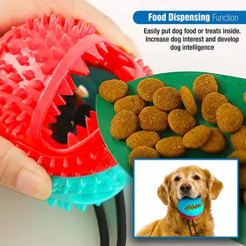 

Self-Playing Tug of War Dog Toy with Chew Rubber Ball Dog Rope Toys for Chewers Teeth Cleaning Interactive Pet Tug Toy for Bored