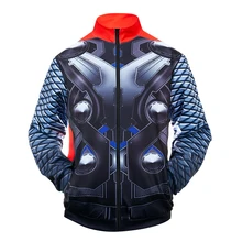 Супергерой Бесконечность войны Тор косплей 3D печатных костюм Премиум куртка на молнии Пальто Толстовка спортивный костюм Фитнес топы