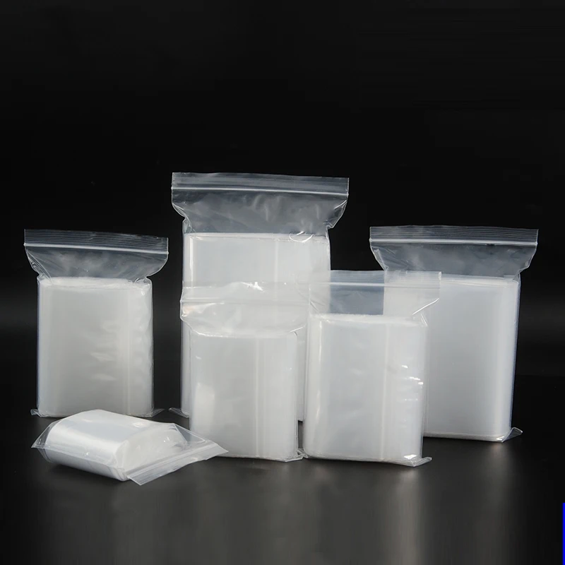 100pcs Clear Plastic Ziplock Bags 3.2 Mil Heavy Duty  