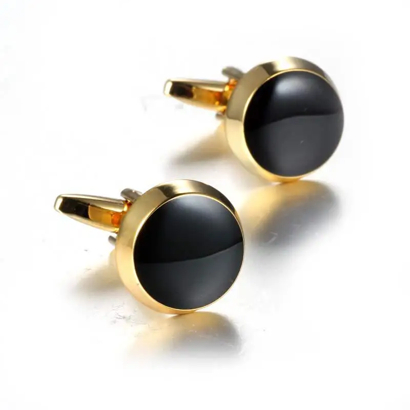 New Gold Colors Cufflinks High-quality Wedding Gifts Large Round Cufflink For Men High Quality Cufflinks Men Suit Accessories