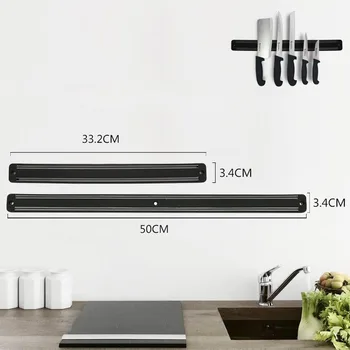 

New Sale High Quality Magnetic Knife Holder Wall Mount ABS Metal Knife for Plastic Block Magnet Knife Holder Kitchen Rack