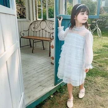 

5365 Layers Ruffles Mesh Princess Baby Girl Dress 2020 New Spring Party Wedding Kid Dress For Girl Wholesale Easter Day Clothes