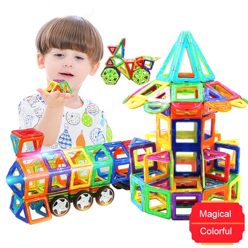Большой размер, Магнитный конструктор, набор для строительства, модель и строительные игрушки, магнитные блоки, развивающие игрушки для детей