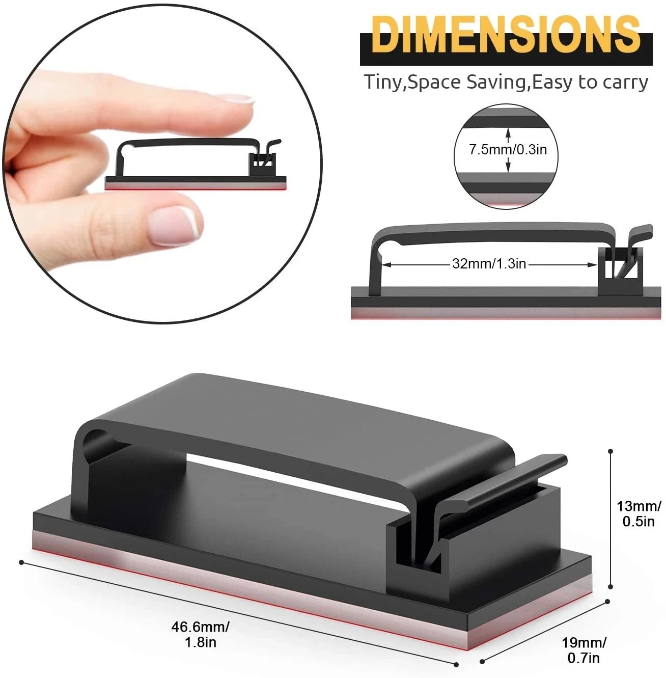 Abrazadera de Cable autoadhesiva, organizador de Clips, gestión de abrazadera, Cable USB de datos para el hogar y el coche, administrador de bobinadora