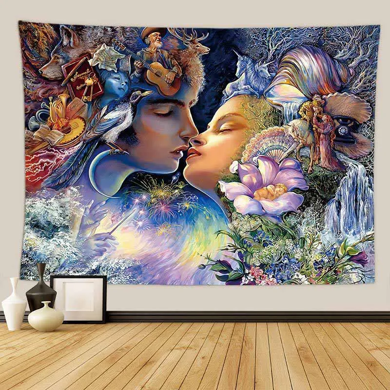 color 1 Красота ослепительный миф эльф гобелен настенный красочный настенный Декор хиппи-гобелен настенный ковер психоделический гобелен ткань - Color: color 1