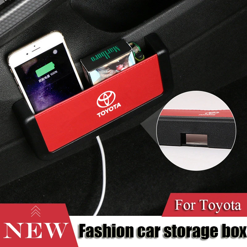 

Car Badge Car Storage Bag Multi-Function Universal Mobile Phone Storage Box for Toyota Crown Reiz Corolla Camry Car Styling