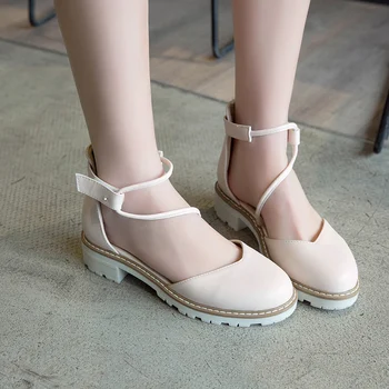 

Summer Sweet Closed Toe Flats Sandals Footwear Plus Size 43 Women's Ankle Strap Mary Janes Shoes Cute Elegant Sandals Ladies