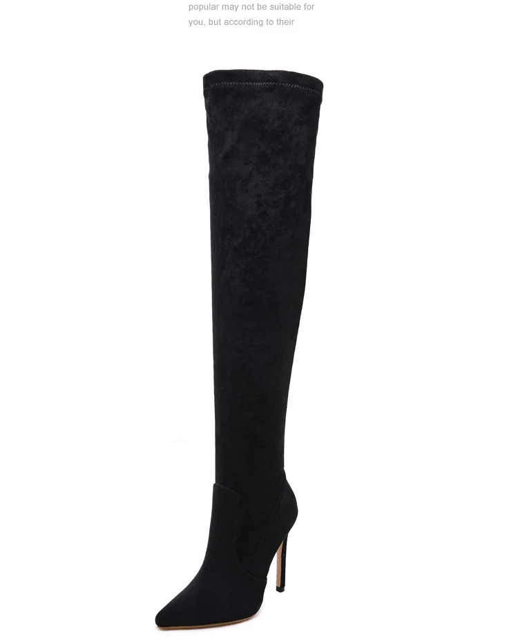 Fashion Stretch women's high boot elastic high heel long boots Female Over the knee thin heels women's shoe