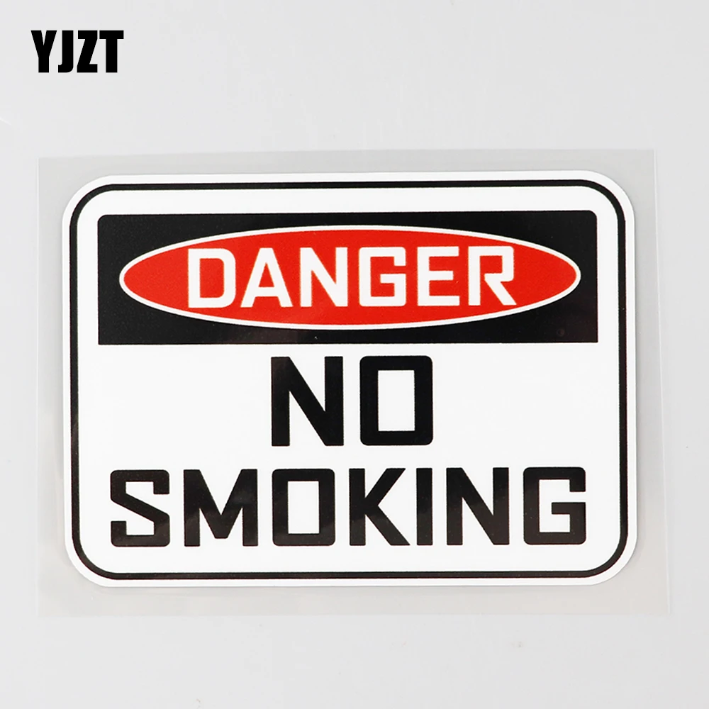 

YJZT 11.9CM×8.5CM Danger No Smoking Here Car Sticker PVC Decal 12C-0553