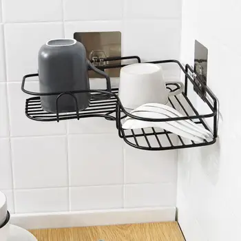 

Punch-Free Corner Rack Fixtures Firm Shower Caddy Shelf Bath Rack Storage Holder Stainless Steel Organizer Bathroom Supplies