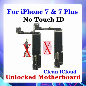 

For iPhone 7 / 7 plus Motherboard Without Touch ID Original Unlocked Clean iCloud Mainboard IOS System Logic Board With Chip