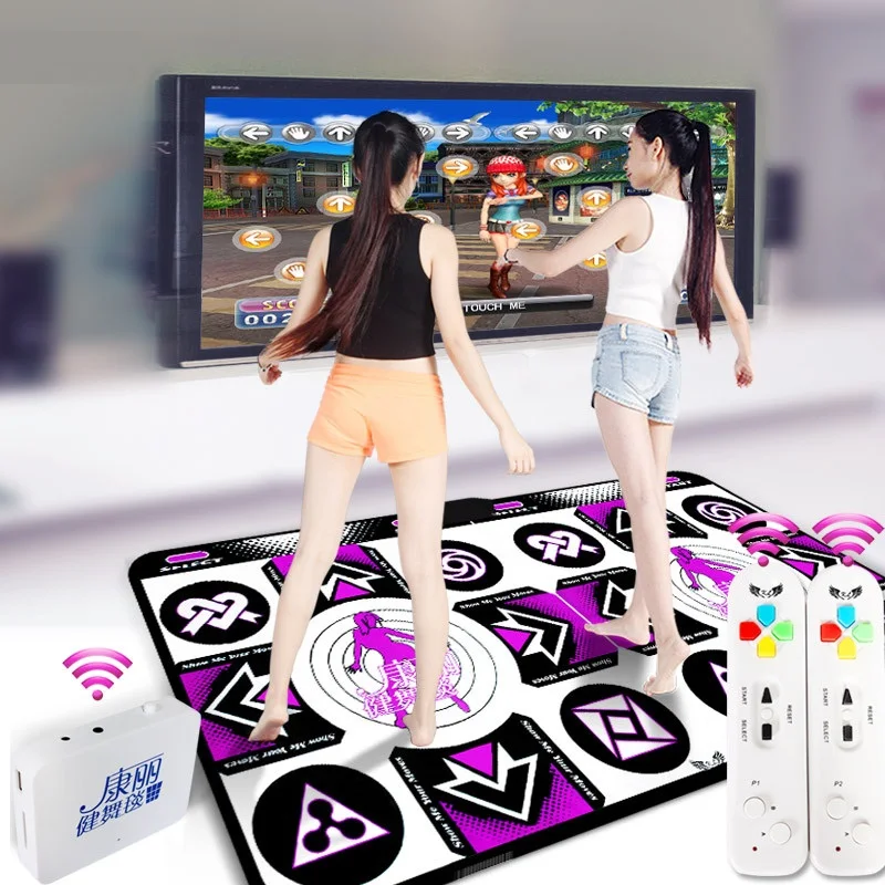 

Double User Dance Mat for Kids Adults, Wireless Non-Slip Dancer Step Pads with Remote Control Sense Game Yoga Game Blanket