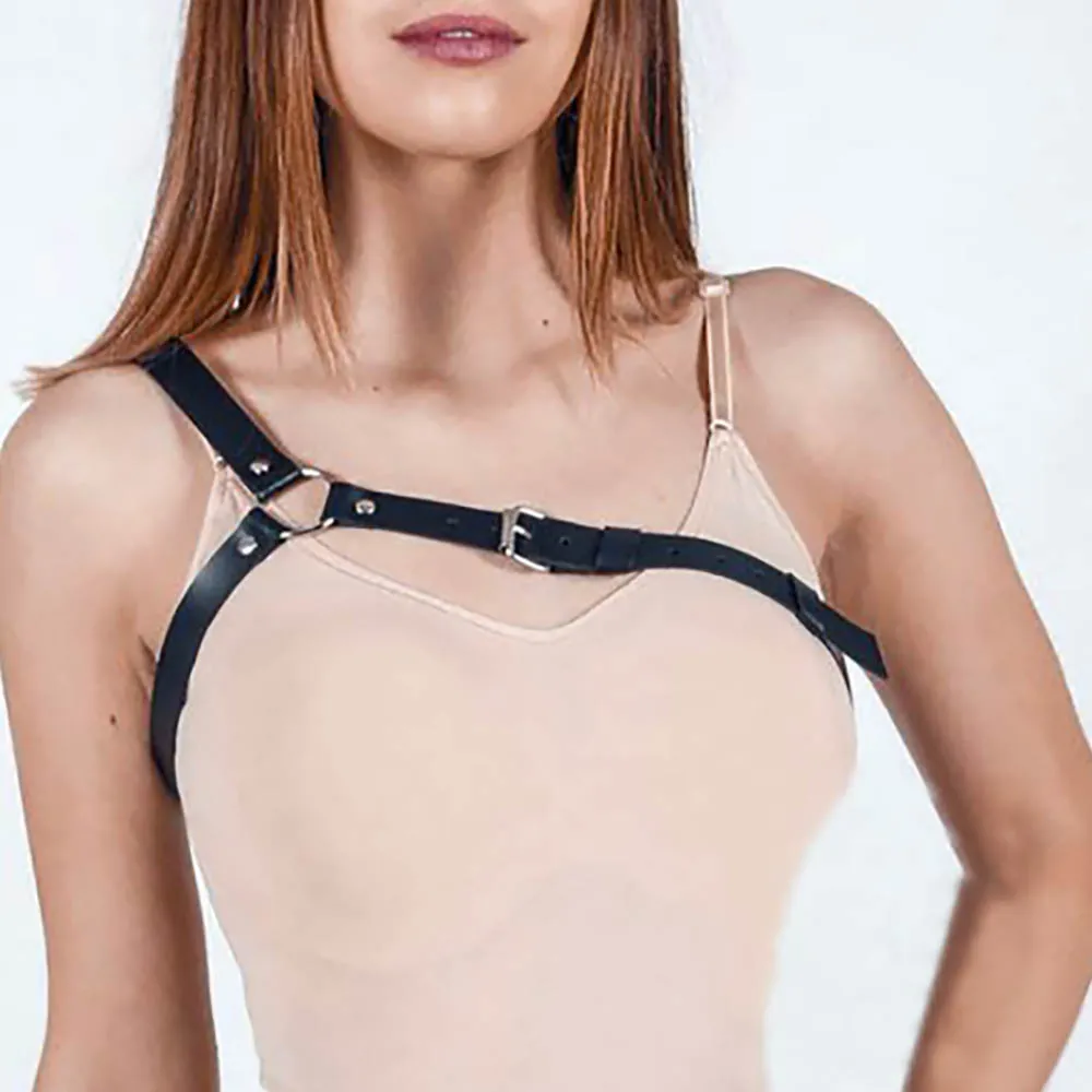 Fullyoung, модный готический женский кожаный ремень, сексуальный пояс на грудь, пояс на талию, панк, сексуальный бюстгальтер для тела, бандаж из искусственной кожи, подвязки - Цвет: LB-003