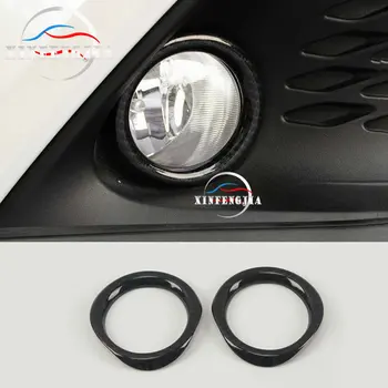 

For Toyota CHR C-HR 18-19 2pcs Carbon Fiber Color Car Front Fog Light Fog Lamp Decorate Ring Trim