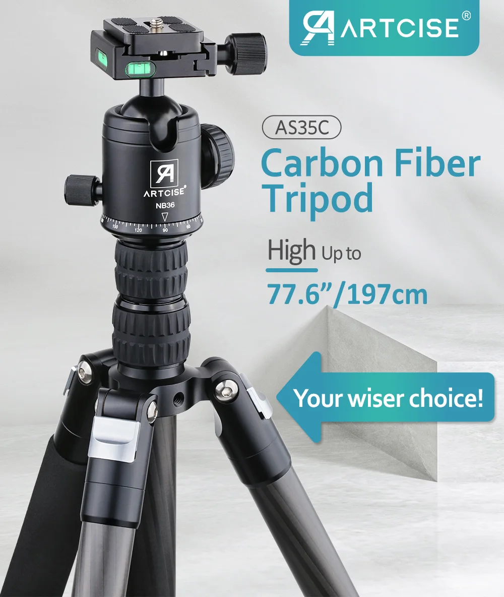 Tripé de Fibra de Carbono para Câmera Suporte do Telefone Móvel Smartphone Celular Profissional Tripé Dslr Monopé Max 197cm As35c 1 Computers & Electronics