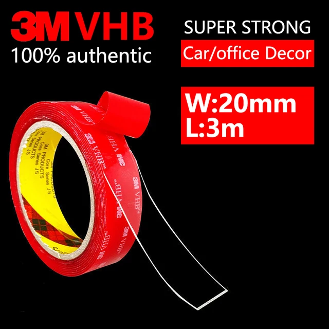 3M Nano Double Sided Tape VHB Heavy Duty Mounting Clear Adhesive Sticker Acrylic Foam Scotch Tape Anti-Temperature Car Decor 20mmx3m