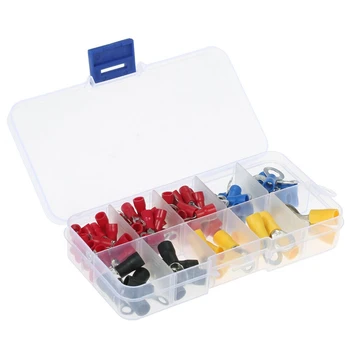 

102PCS 10Kinds RV Ring Terminal Electrical Crimp Connector Kit Set with Box