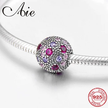 

Colourful CZ Round shape 925 Sterling Silver fine clips Lock beads Fit Original Pandora Charm Bracelet Jewelry making
