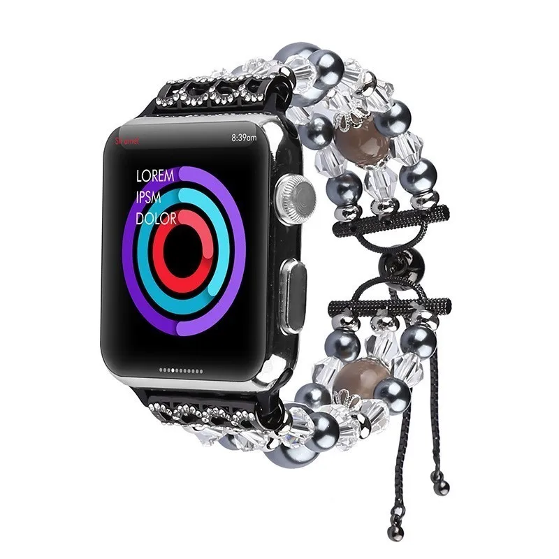 Модный браслет на запястье с жемчужиной ремешок для apple watch полосы 44 мм 42 серия 4 3 2 1 часы ручной работы браслет для женщин и девочек Замена 38 мм