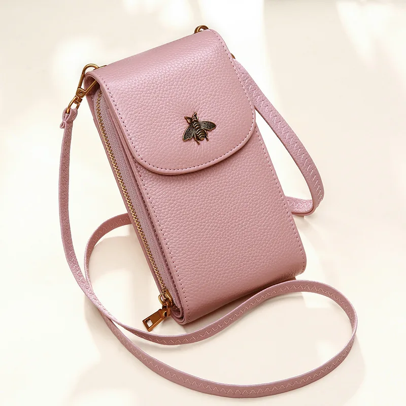 

Mobile Phone Woman 2020 Joker Oblique Satchel Vertical Genuine Leather Mini Change Small Cross Package Chao