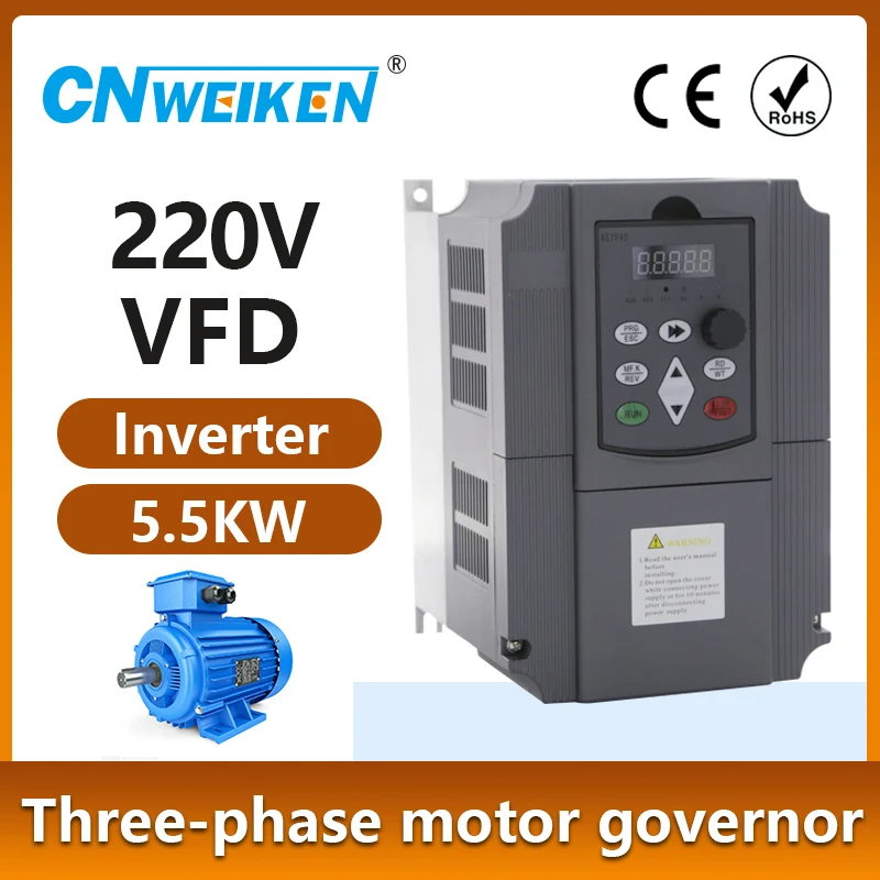 

For Russian! 0.75KW- 5.5KW For water pump Frequency Inverter 1phase 200v input 3 phase 200v output VFD 220V