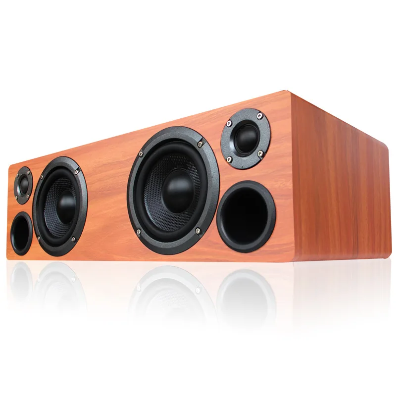 DSP стерео динамик Bluetooth домашний ТВ книжная полка громче динамик HIFI музыкальный плеер 90 Вт Настольный деревянный динамик s поддержка оптический SPDIF - Цвет: Деревянный