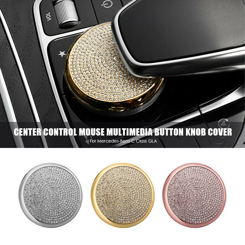 For Mercedes Benz C Class Gla Car Center Control Mouse Multimedia Button Knob Adjustment Diamond Cover Trim Automotive Interior Stickers Aliexpress